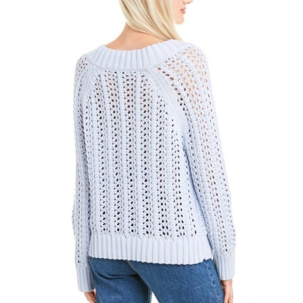 J. Crew Womens Wide Neck Summer Beach Sweater With Pointelle Stitch Size S - Picture 3 of 12